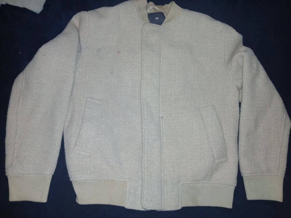 H&M REGULAR FIT WOOL-BLEND BOMBER JACKET SIZE Small